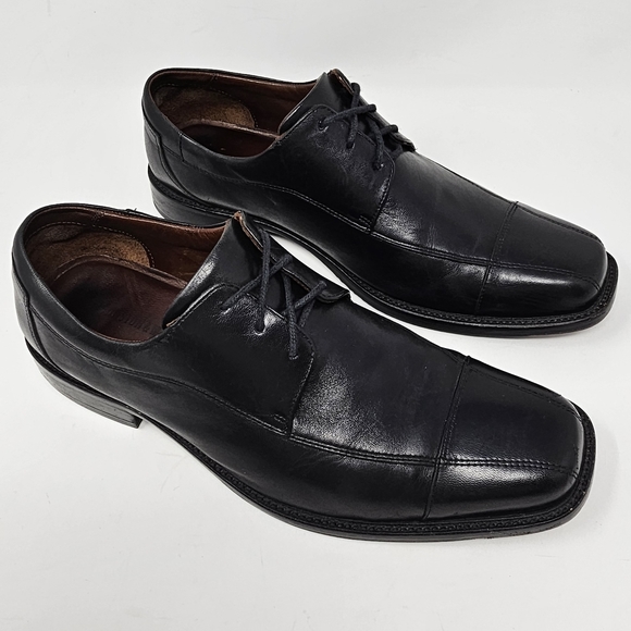 Johnston & Murphy Dobson Black Leather Cap Toe Sheepskin Lining Mens Size US 11 - Picture 14 of 14